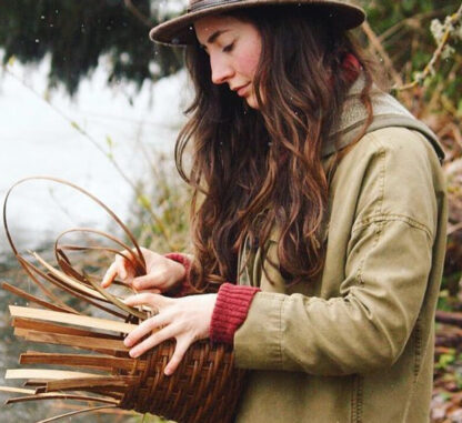 Basketry: Foraging Basket with Leather Strap - Image 9