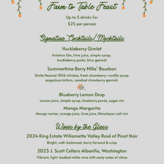 Beverage add on for Mishjacks Farm-to-Table Feast